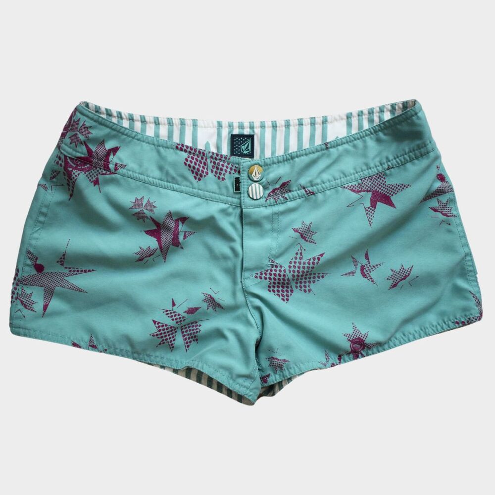 VOLCOM Star Print Shorts Green Size 3